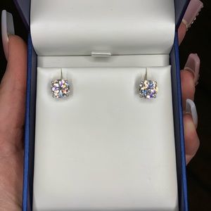14k White Gold 4 Carat Diamond Simulant Earrings